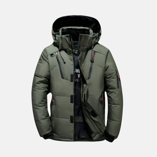 Heren winterjas met verlengde zoom