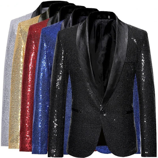 Heren blazer met pailletten en opvallend silhouet