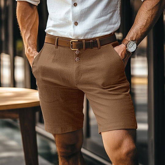 Heren shorts met knoopjessluiting en zijzakken